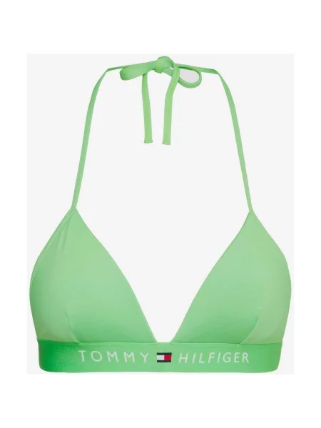 Góra od bikini w kolorze zielono-białym Tommy Hilfiger Original Logo XS zielone