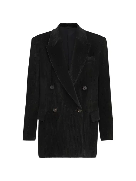 Sacou Brunello Cucinelli de catifea cord negru