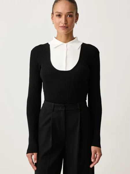 Karl Lagerfeld pulover pentru femei cu vâscoză negru