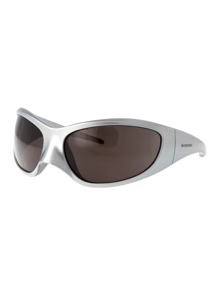 Lniane okulary przeciwsłoneczne Balenciaga szare