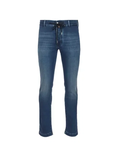 Stahovací šňůrka kalhoty Jacob Cohen modré