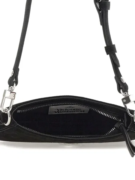Кожена кожена чанта Vivienne Westwood черно
