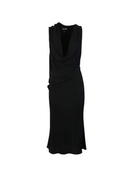 Rochie Tom Ford cu decolteu în V drapată negru