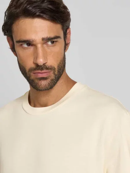 Oversized t-shirt z czystej bawełny Lindbergh beżowa
