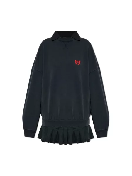 Sukienka Balenciaga z logo szara