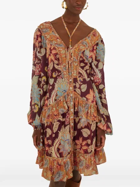Rochie mini Farm Rio cu model floral violet
