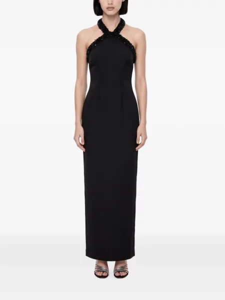 Rochie maxi Roland Mouret cu gât halter negru