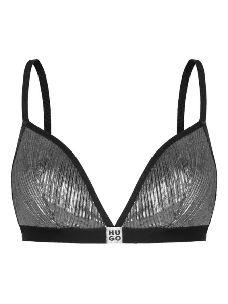 Сутиен HUGO с изчистен дизайн сребристо