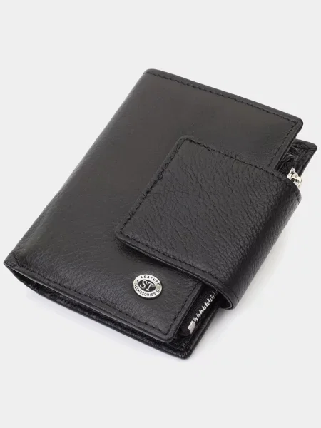 Кожаный кошелек St Leather Accessories черный