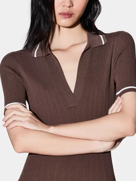 Платье миди Armani Exchange коричневое