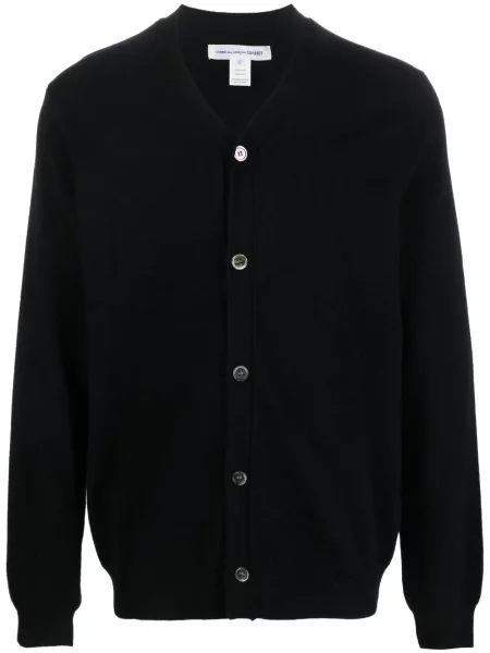 Cardigan Comme Des Garçons Shirt de lână cu decolteu în V negru
