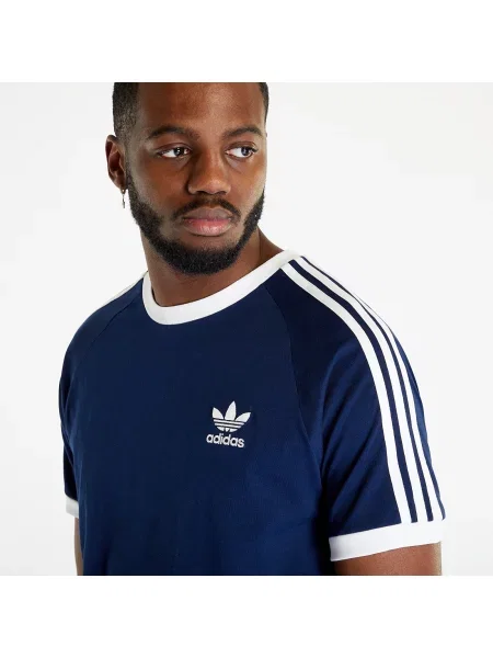 Pruhované krátký tričko Adidas Originals s krátkými rukávy modré