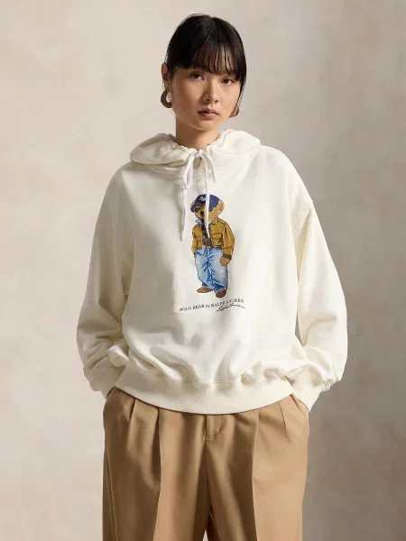 Polo Ralph Lauren Mikina ISLAND modrá denim / čokoládová / hnedá biela