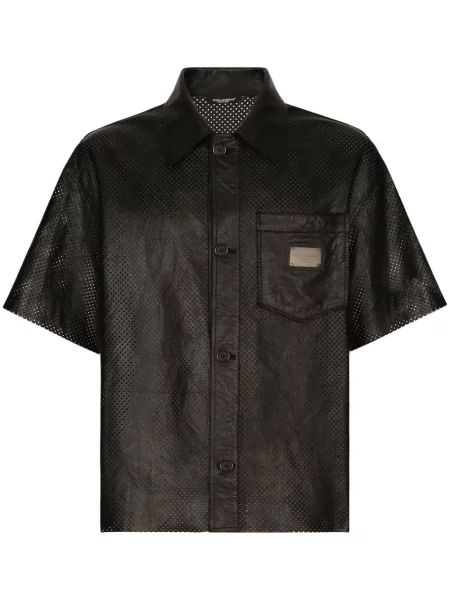Cămașă Dolce & Gabbana din piele negru