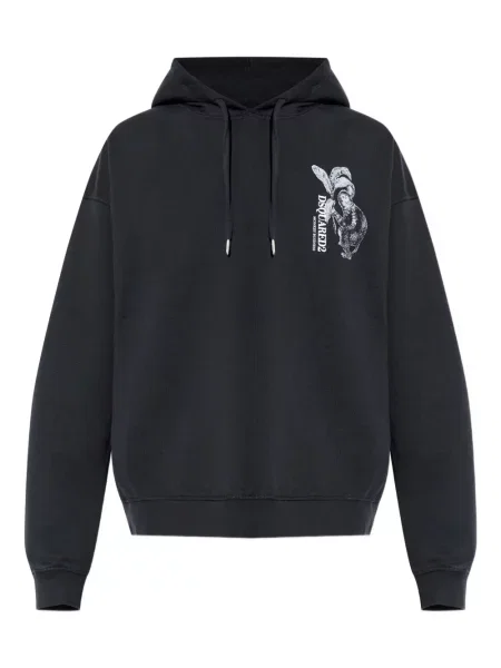 Hanorac cu glugă Dsquared2 cu glugă negru