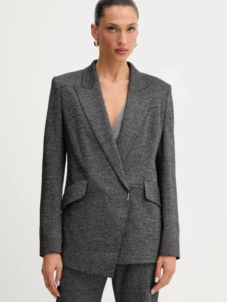 BOSS marynarka jednorzędowa wzorzysta szary