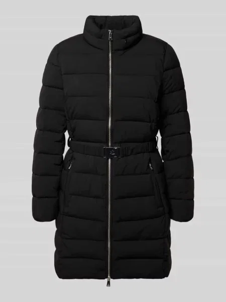 Taliowany płaszcz pikowany z kapturem Lauren Ralph Lauren czarny
