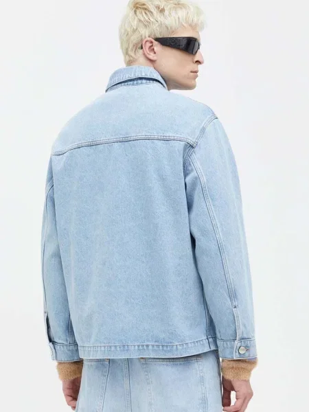GCDS geaca jeans barbati de tranzitie oversize albastru