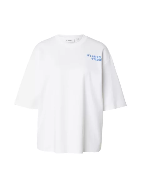 COMMA Tricou supradimensional albastru regal / maro deschis / gri metalic alb