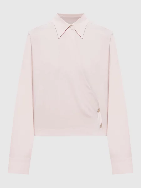 Блуза з шовком на запах Agnona рожева