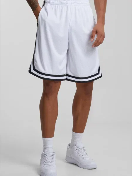 Pruhované kraťasy Urban Classics se síťovinou šedé