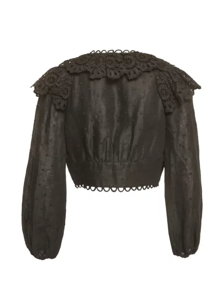 Decupat top Zimmermann cu broderie negru