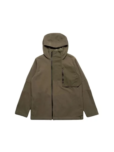 Bluza z kapturem Maharishi polarowa z kapturem asymetryczna zielona