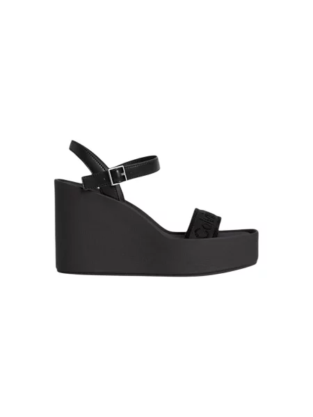 Sandály Calvin Klein na klínovém podpatku černé