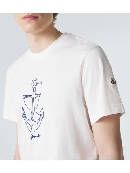 Tricou Moncler din jerseu alb