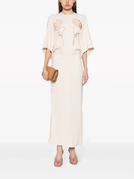 Gėlėtas ilgas kostiumas maxi suknele Stella Mccartney oranžinė