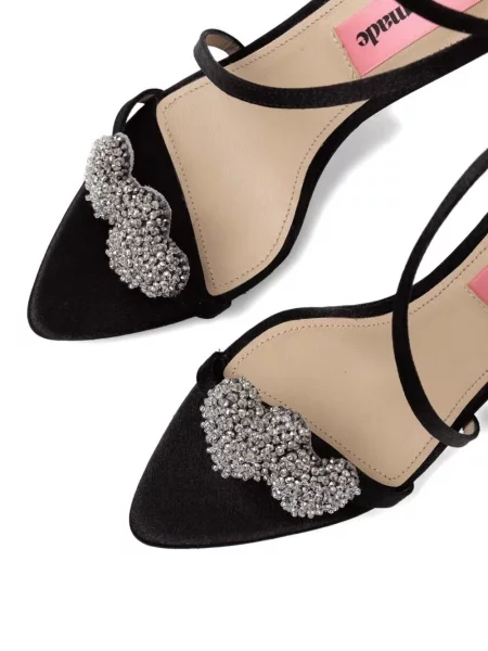 Pantofi cu toc Custommade din satin de cristal negru