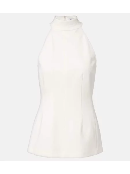 Top Veronica Beard cu gât halter alb