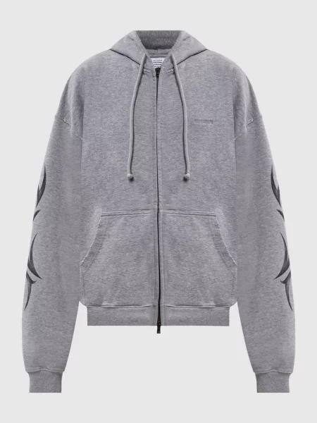 Меланжева спортивна куртка з принтом Vetements сіра