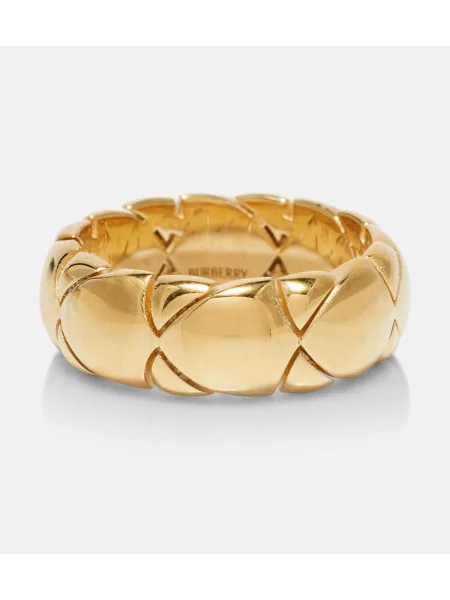 Placat cu aur argint veritabil inel Burberry auriu