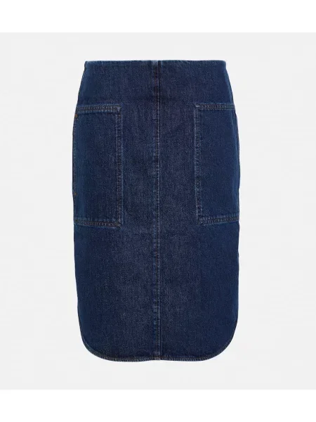 Fustă din denim Toteme până la genunchi albastru