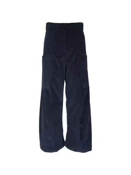 Pantaloni cargo Zero + Maria Cornejo de catifea cord albastru