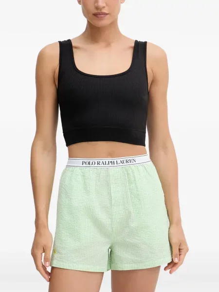 Papuci Polo Ralph Lauren din piele cu autograf cu cordon albastru