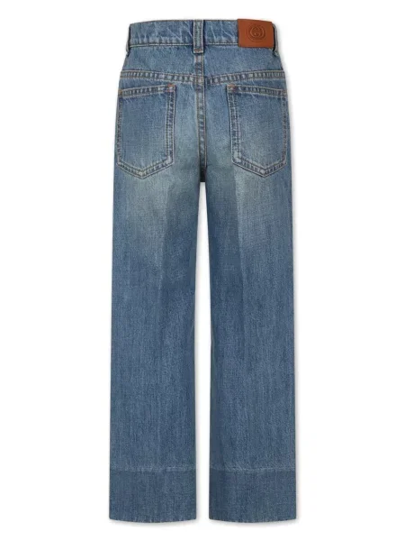 Jeansy straight leg dziecięce Gucci niebieskie