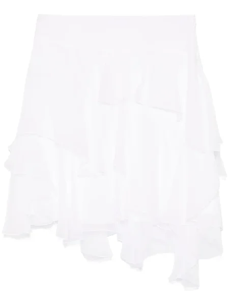 Fusta mini Alberta Ferretti din șifon alb