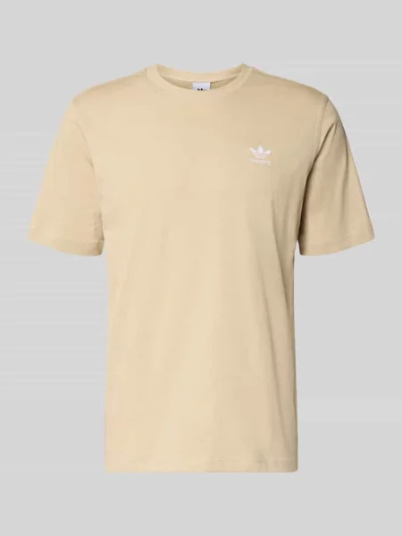 T-shirt z wyhaftowanym logo Adidas Originals beżowa
