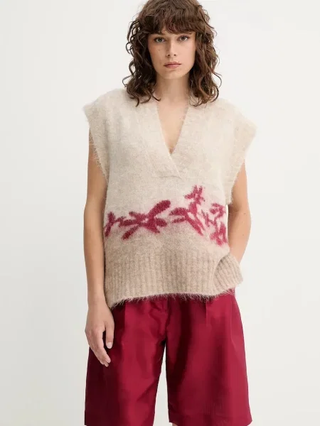 MUNTHE vestă de lana PURULIA bej