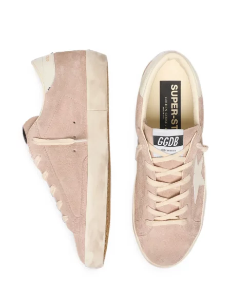 Top Golden Goose din piele de căprioară alb