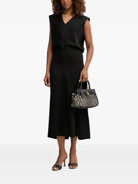 Rochie midi Trussardi cu decolteu în V negru