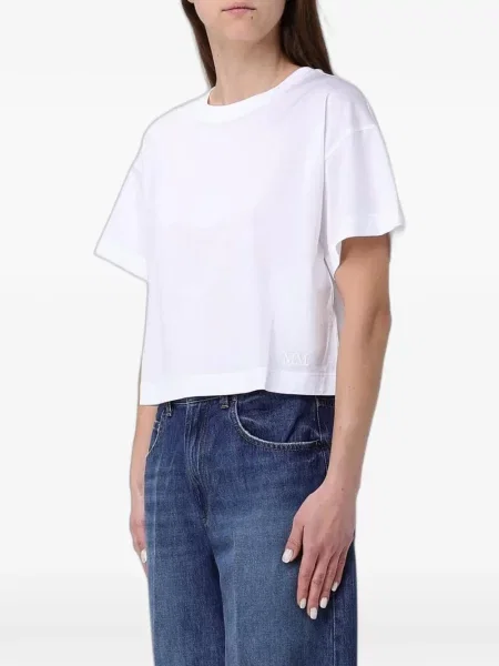 Decupat tricou Max Mara cu broderie alb
