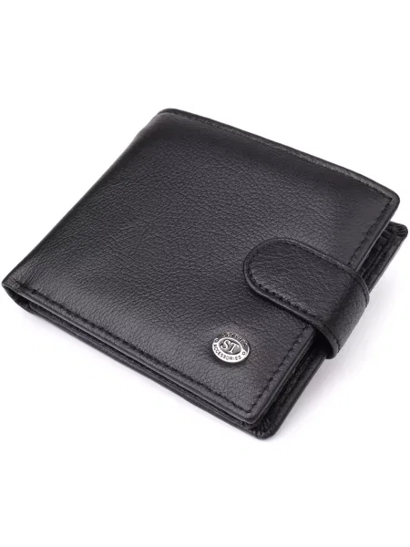 Кожаный кошелек St Leather Accessories черный
