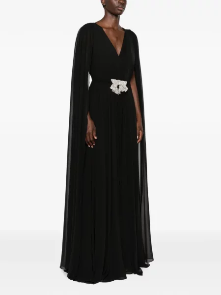 Selyem maxi ruha Silk Love & Lace fekete