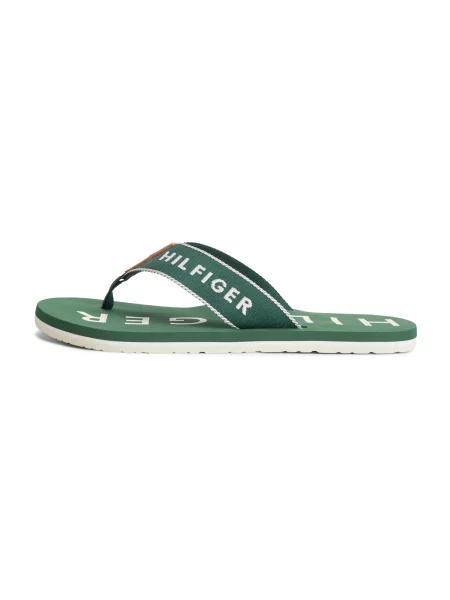 TOMMY HILFIGER Ujjelválasztó-pántos szandál / fehér zöld