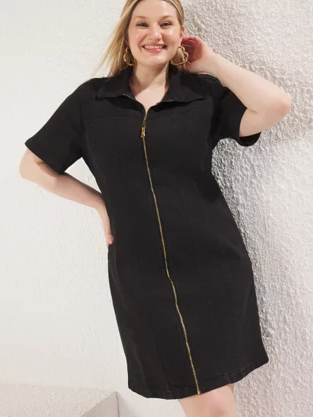 Trendyol Curve Rochie tip bluză negru