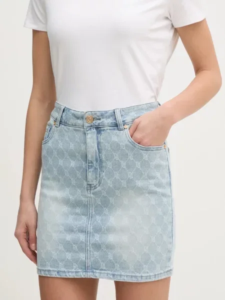 Gaudi fusta jeans mini creion albastru