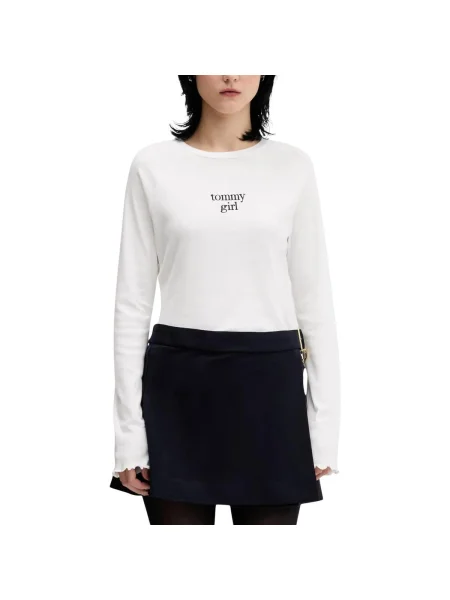 Tricou mânecă lungă Tommy Hilfiger alb